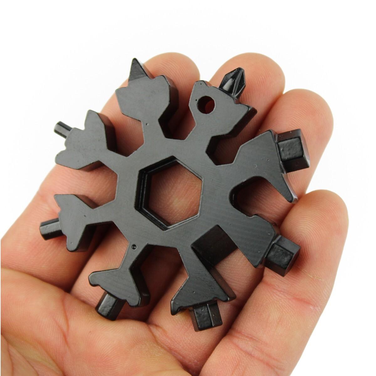 DOMIRA 18-in-1 Snowflake Multi Tool – Stainless Steel Pocket Keychain EDC