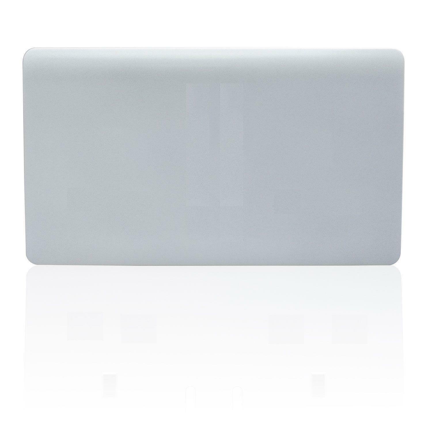Trendi 2 Gang Artistic Modern Glossy Tactile Double Blanking Plate Silver