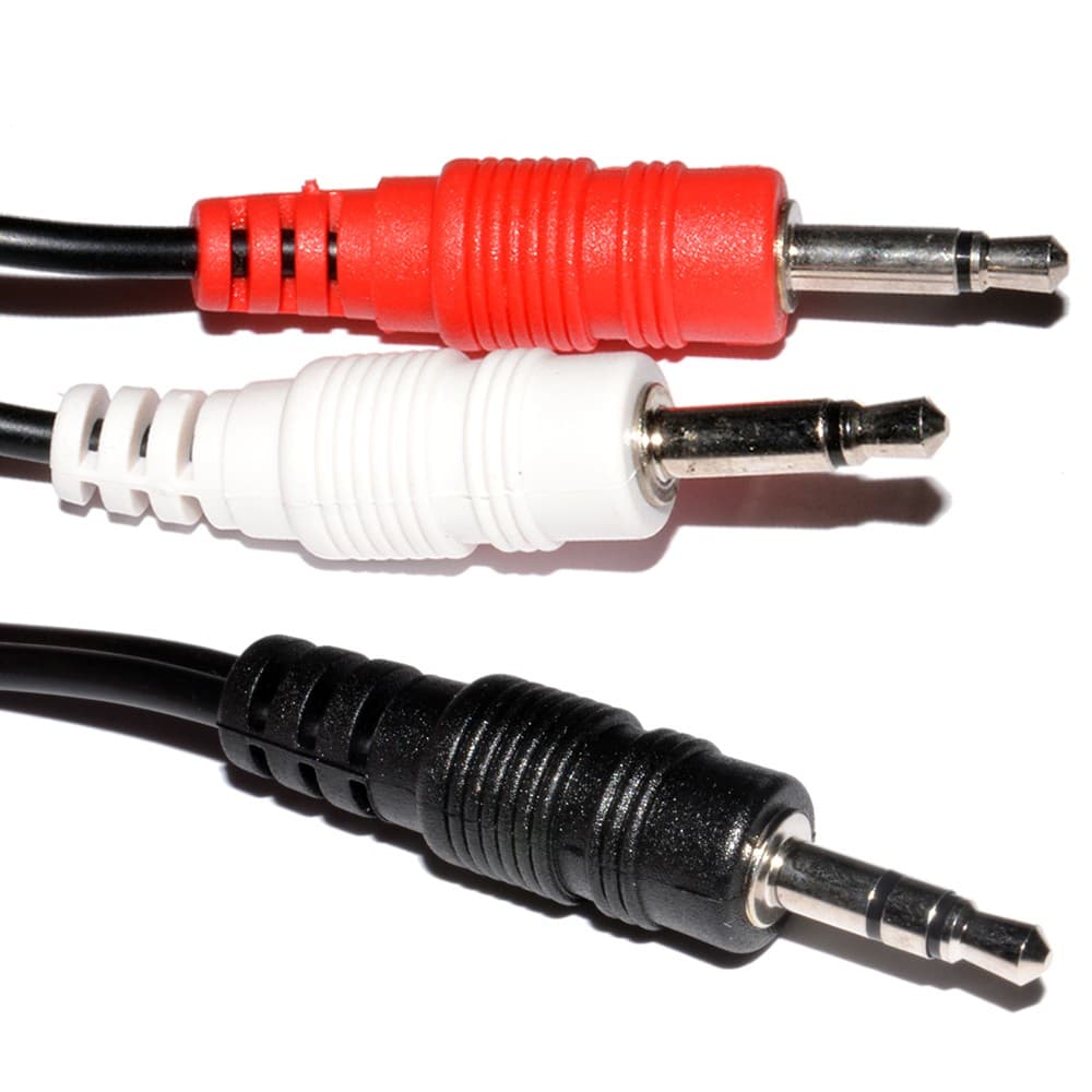 1m 3.5mm Stereo Jack to Twin Mono 3.5mm Jack Plugs OFC Audio Cable [006492]