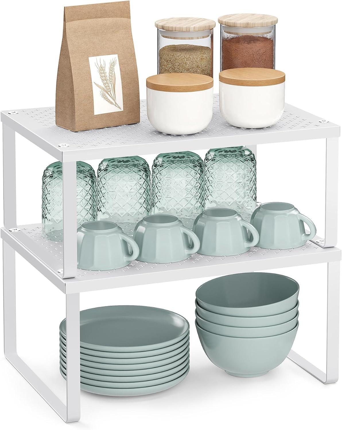 SONGMICS Spice Rack, Stackable, Expandable Cupboard Organisers