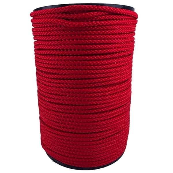 4mm Red Braided Polypropylene Rope 100 Metre Reel Poly Sailing Boating