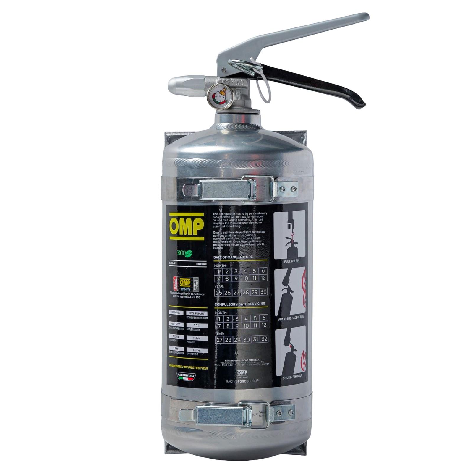 OMP 2.4 Litre Ecolife Plus Hand Held Fire Extinguisher - Aluminium Bottle (FIA)