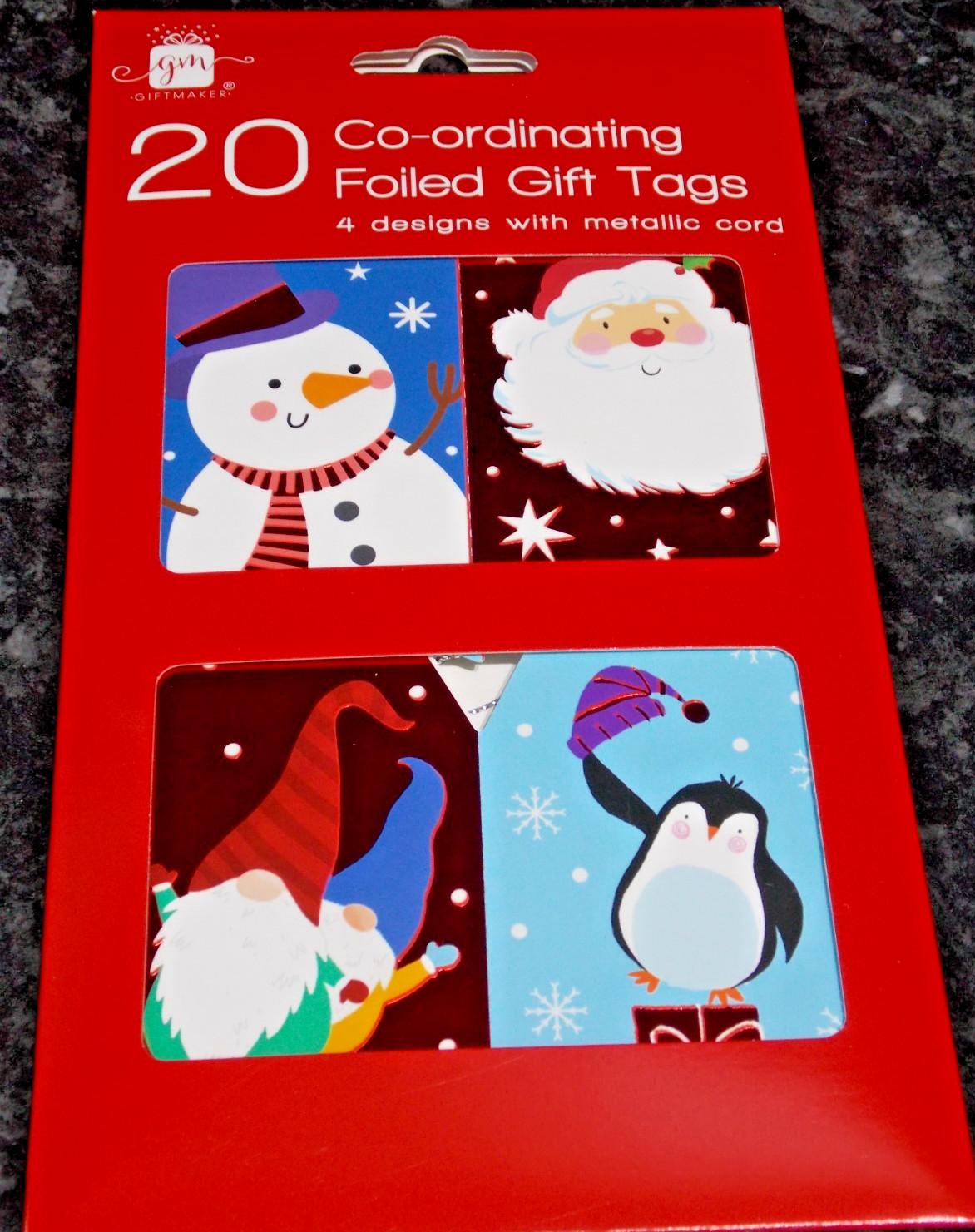 Christmas Gift Tags. Pack of 20 Tags, 4 designs. (LC01)