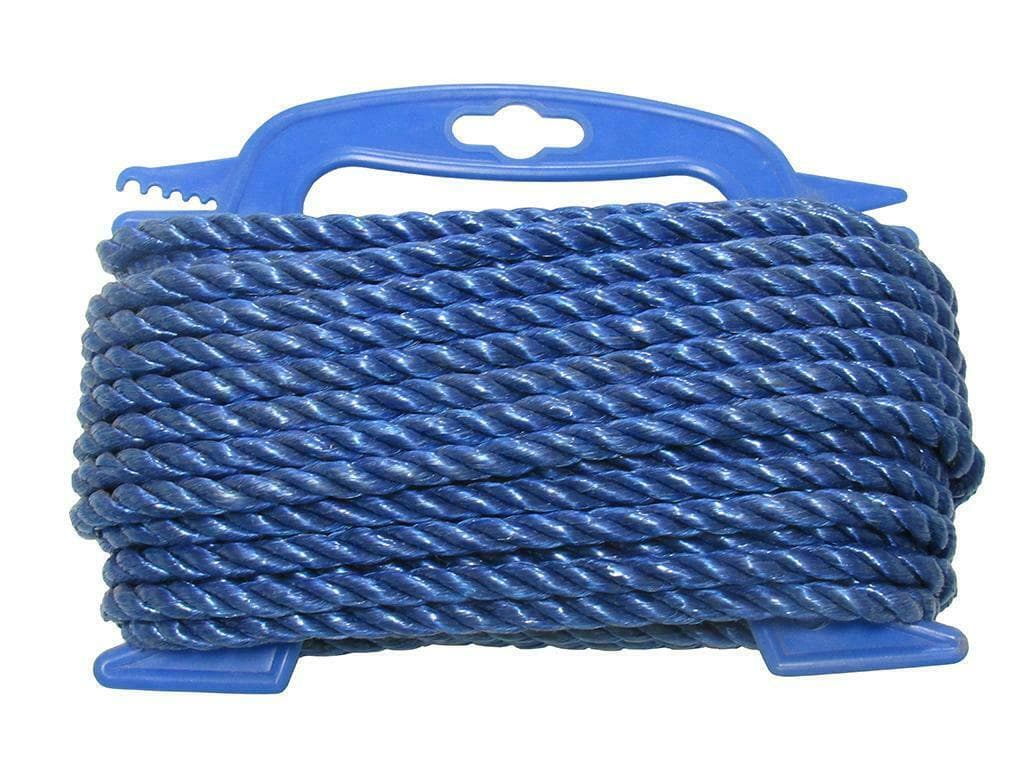 Blue Polypropylene Rope 3 Strand 4MM x 15M Handreel (Camping Boat Yacht Barrier)