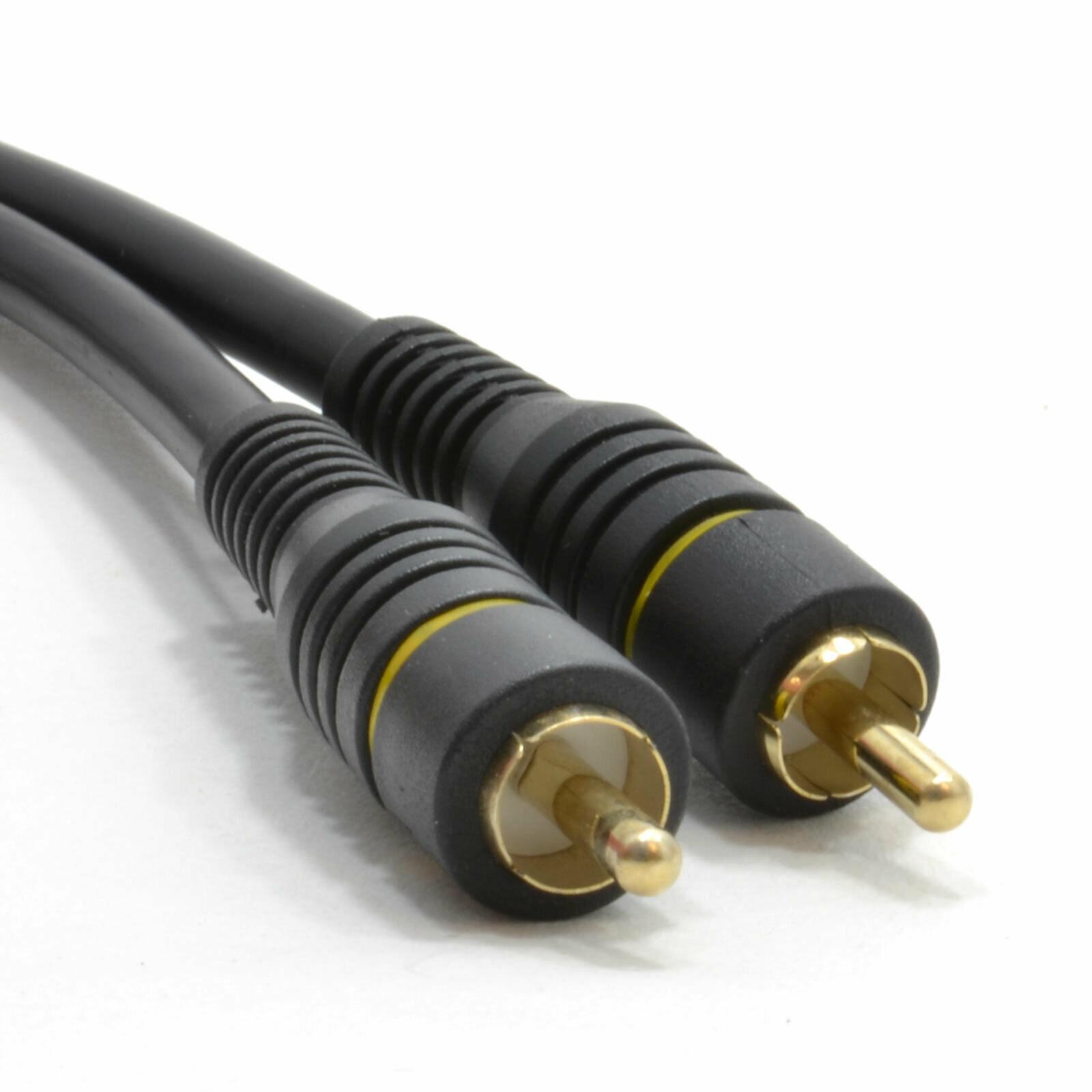 2m Premium 75 Ohm Digital Audio COAX Gold Plated RCA Phono Cable [002481]