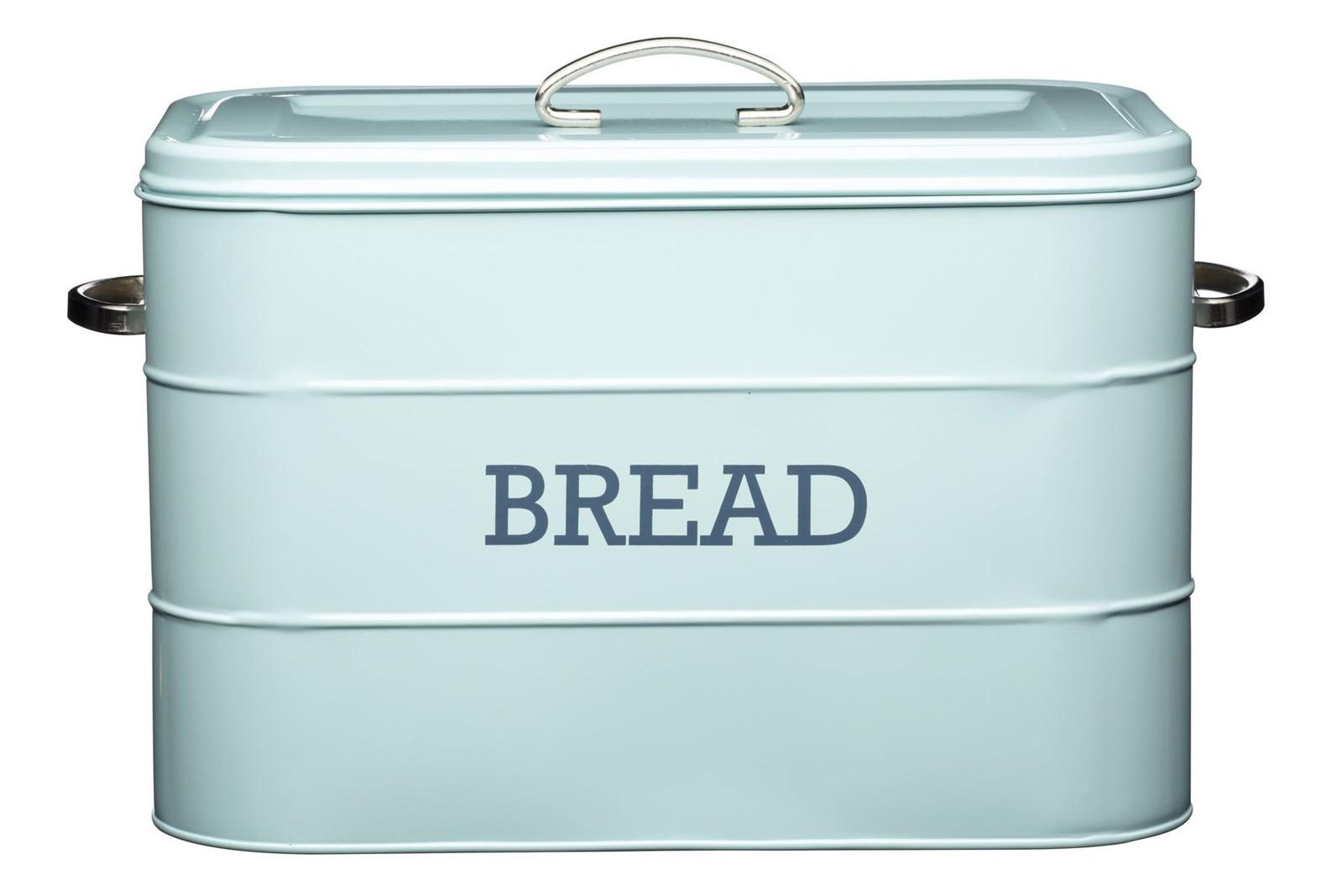 Living Nostalgia Bread Bin with Traditional top-opening lid -Vintage Blue