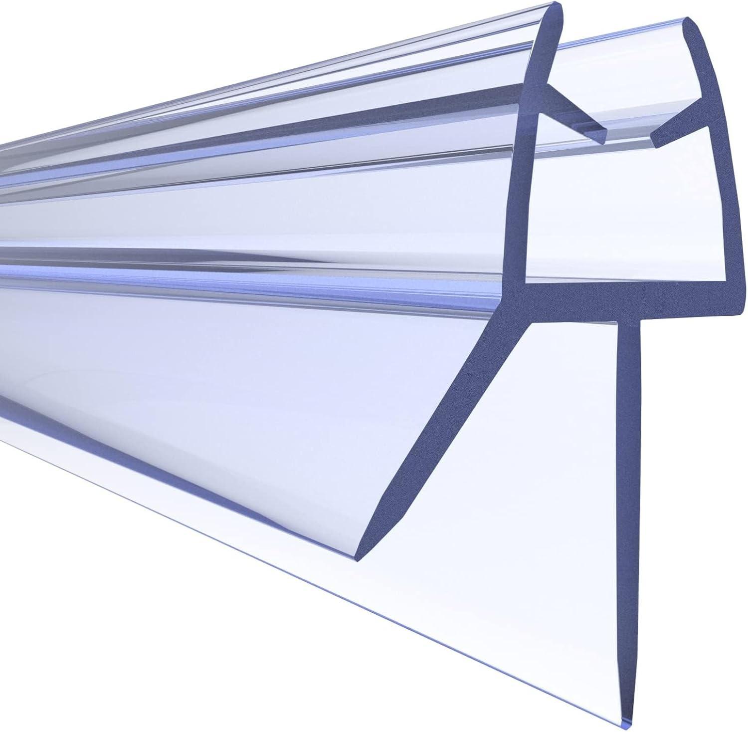 Shower Door Seal Strip for 4-6mm Glass, Covers up to 20mm Gap, Transparent