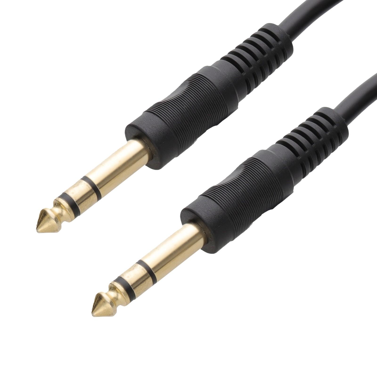 2m 6.35mm 1/4"" TRS Balanced Jack Plug to 6.35mm Jack Plug Stereo Audio Cable