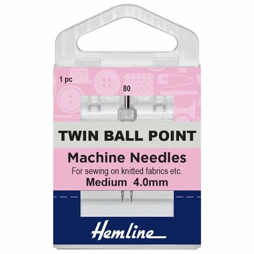 Minerva Twin Ball Point Sewing Machine Needles Cotton Hemline H111.40 - Image 2