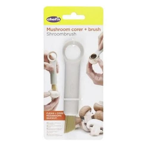 Chef’n 2-in-1 Shroombrush Mushroom Brush and Corer, Taupe