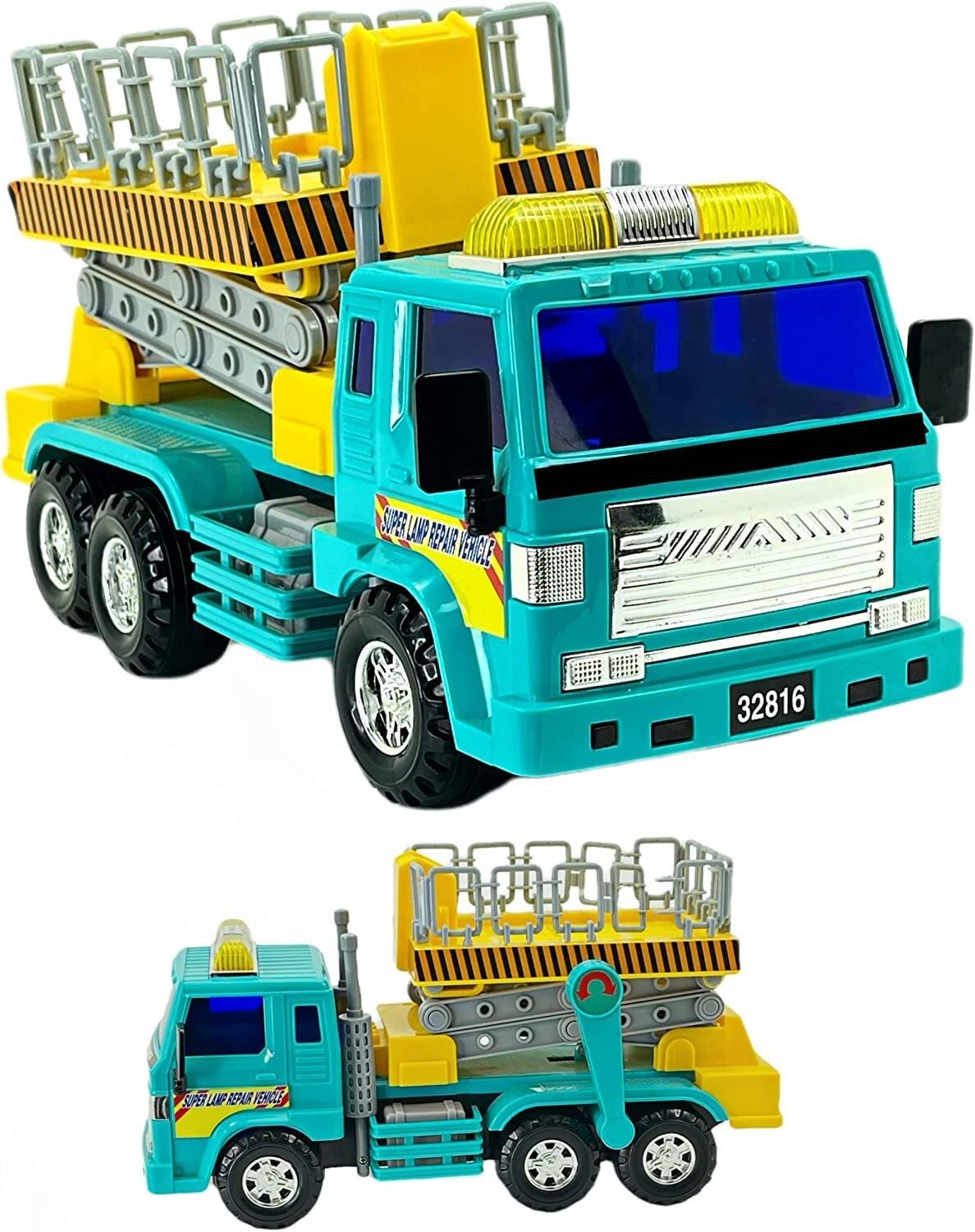 Crane Cherry Picker Lift Bucket Truck Friction Powered Medium Duty Toy Big-Daddy