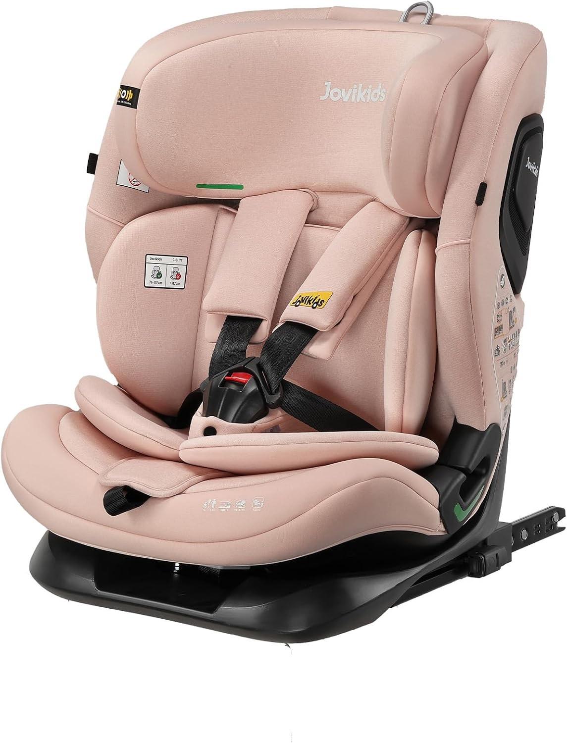 NEW Jovikids Cici i-Size ISOFIX Top Tether Car Seat - 76-150cm - Rosewood Pink