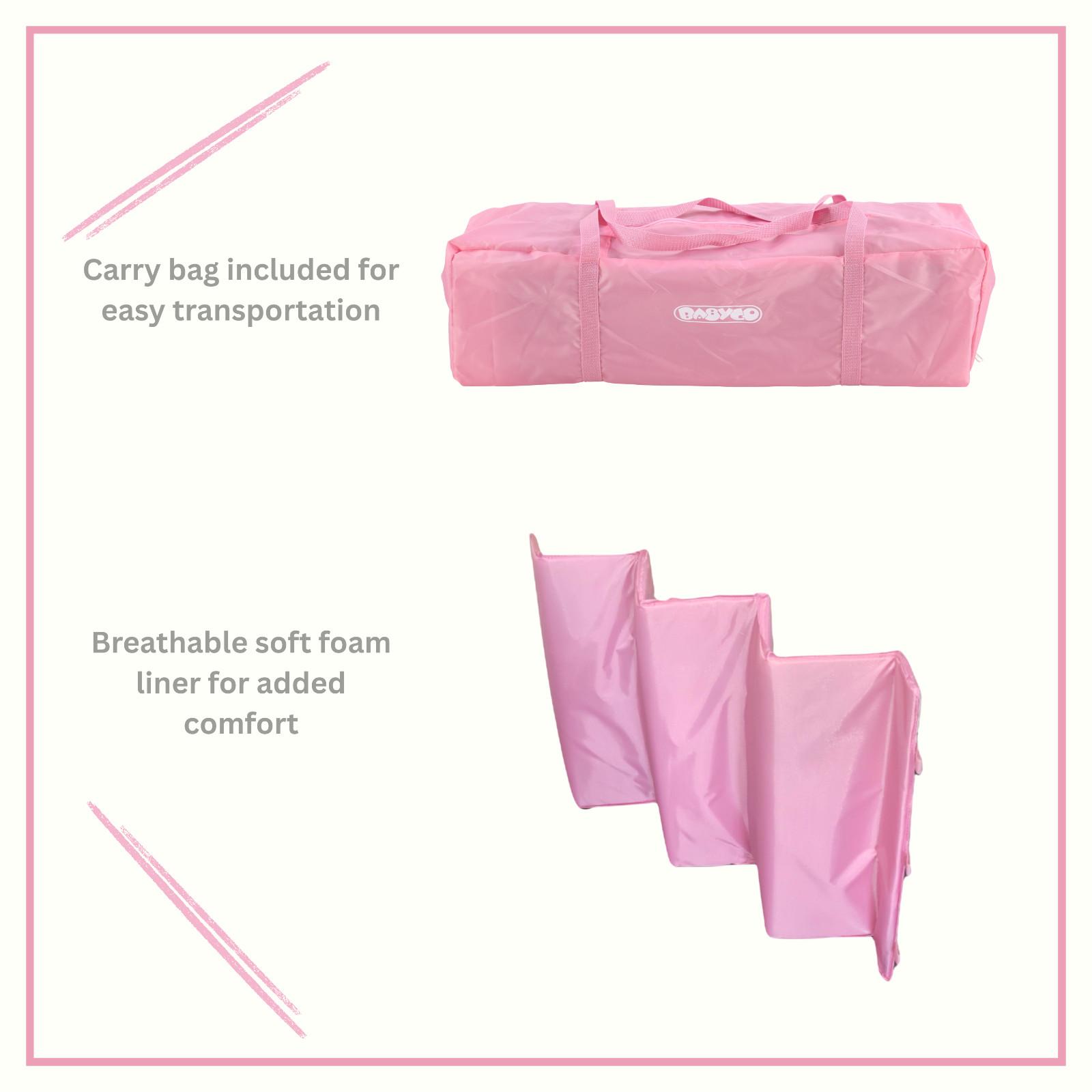 Babyco Baby Playpen Travel Cot Crib for babies and toddlers foldable-Pink Wave
