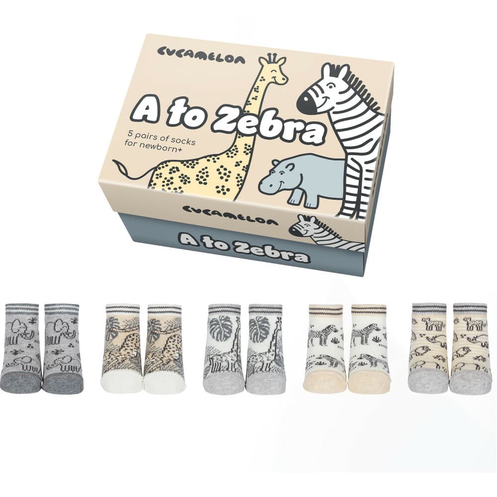 United Oddsocks Cucamelon Alphabet Newborn Gift Socks Animal Design