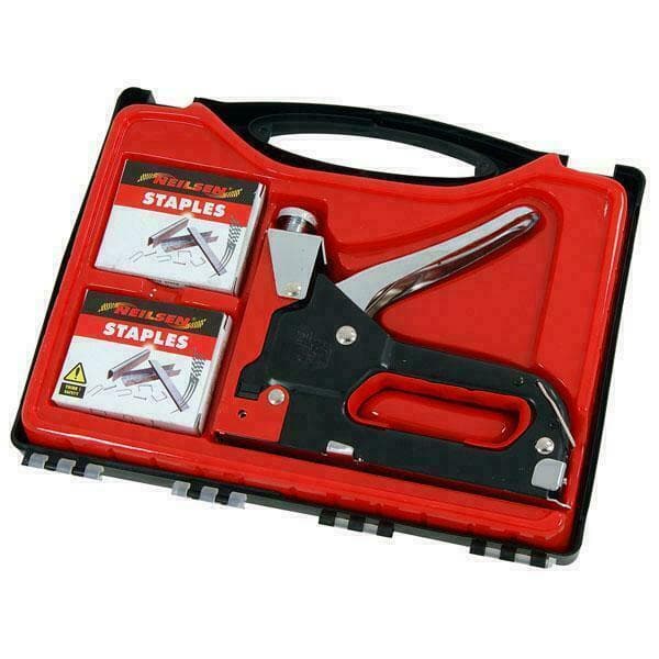 Heavy Duty 3-in-1 Staple Gun Stapler Tacker with 500 Staples and Brad Nails 1609