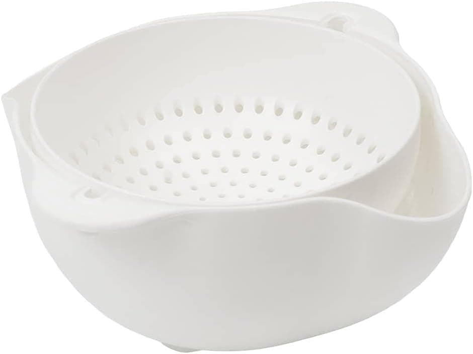 CALITEK Colander Strainer Set with Detachable Plastic 1.3L Rotatable Bowl White