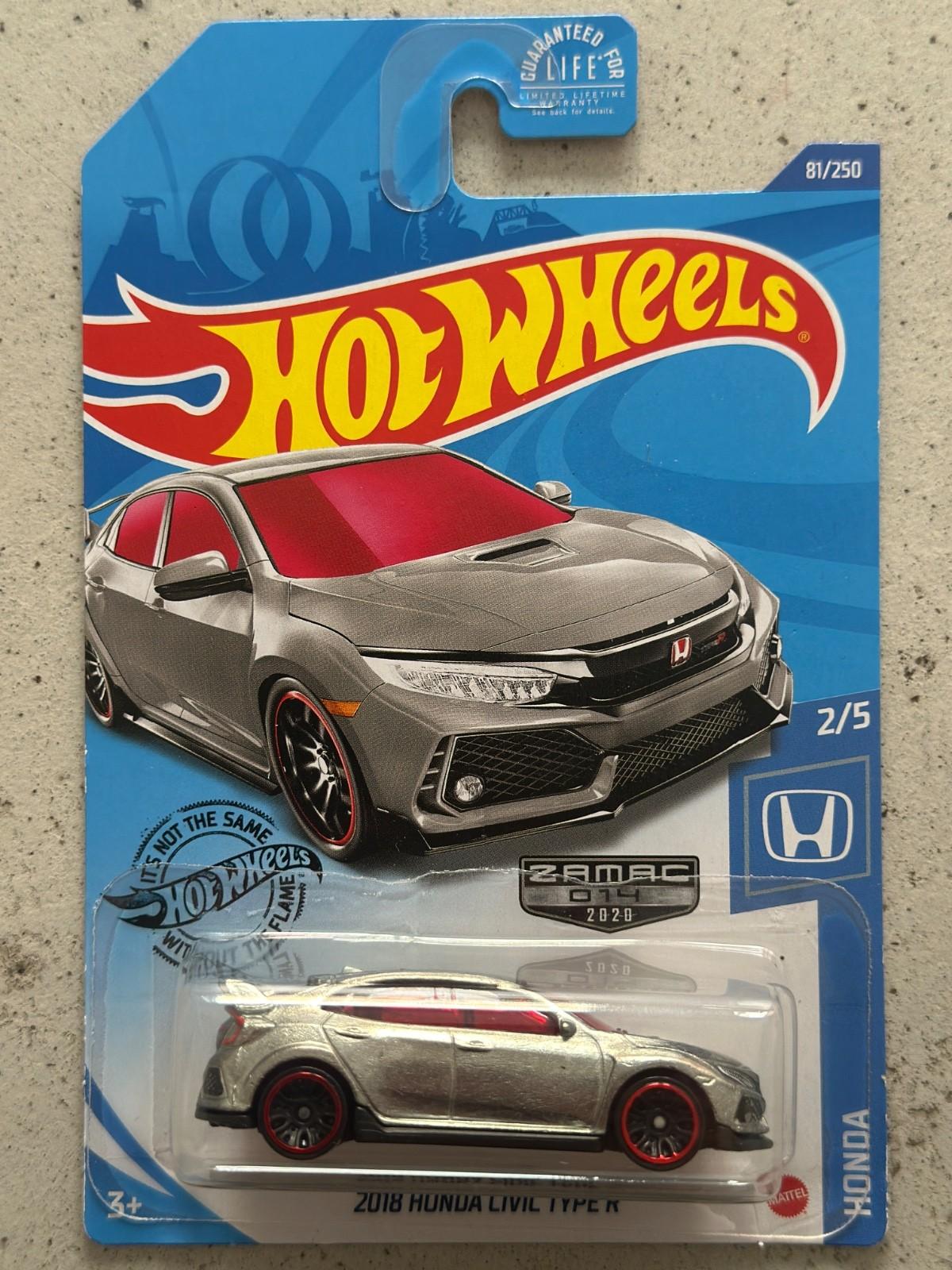 Hot Wheels 2018 HONDA CIVIC TYPE-R ZAMAC with Protector fk8 fl5