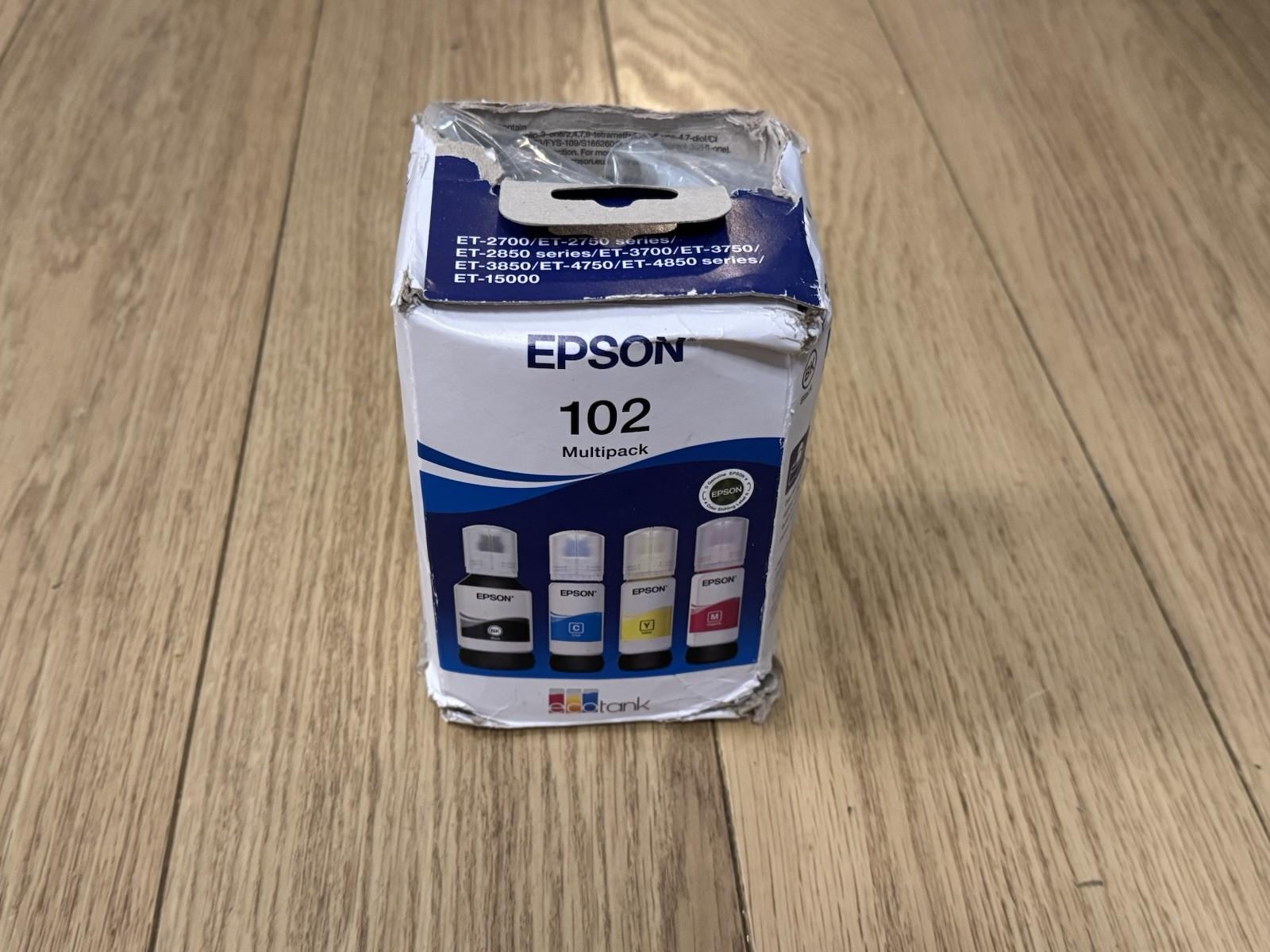 Genuine Epson 102 EcoTank Ink Multipack BK/C/M/Y C13T03R640 01/30 (Lot#65)