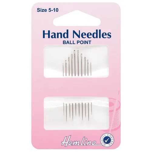 Hemline Ball Point Hand Sewing Needles - Size 5-10 - 10 Pieces H206.51