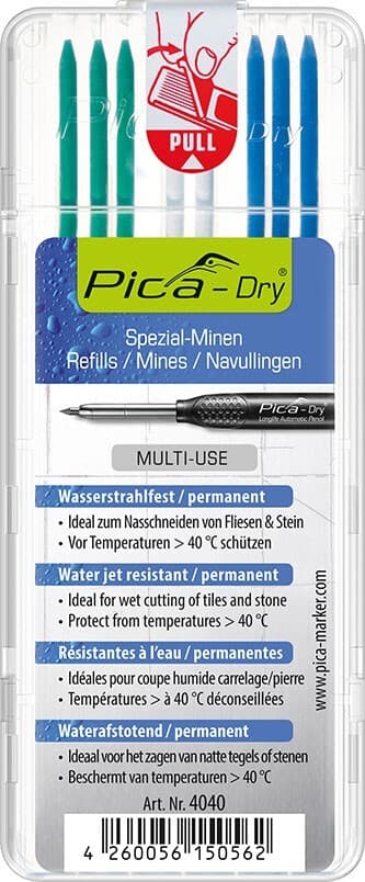 PICA DRY REFILLS WATER JET RESISTANT - BLUE, GREEN, & WHITE - 4040