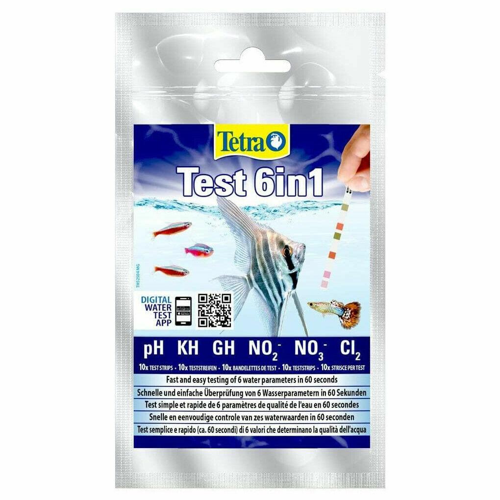 Tetra 6 in 1 Aquarium Water Tropical Test Kit Fish Tank Nitrate Nitrite PH kh
