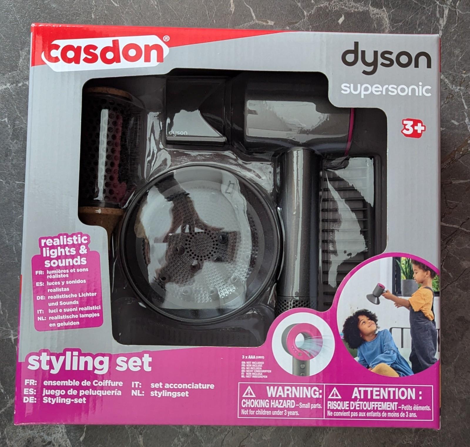 Casdon Dyson Supersonic Styling Set Toy-Sound effects, blowing (cool air)-New.