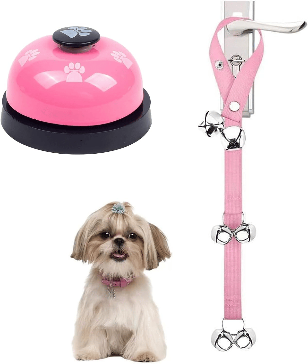 Puppy Potty Training Set,2 PCS Dog Train Bell for Puppy Potty Toilet Training wi