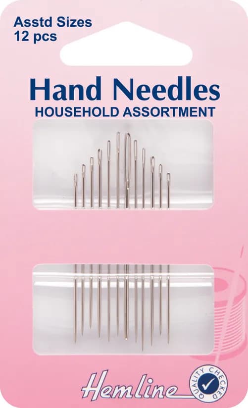 Hemline Household Assortment Sewing Needles - 12 Pack H214 Assorted Sizes