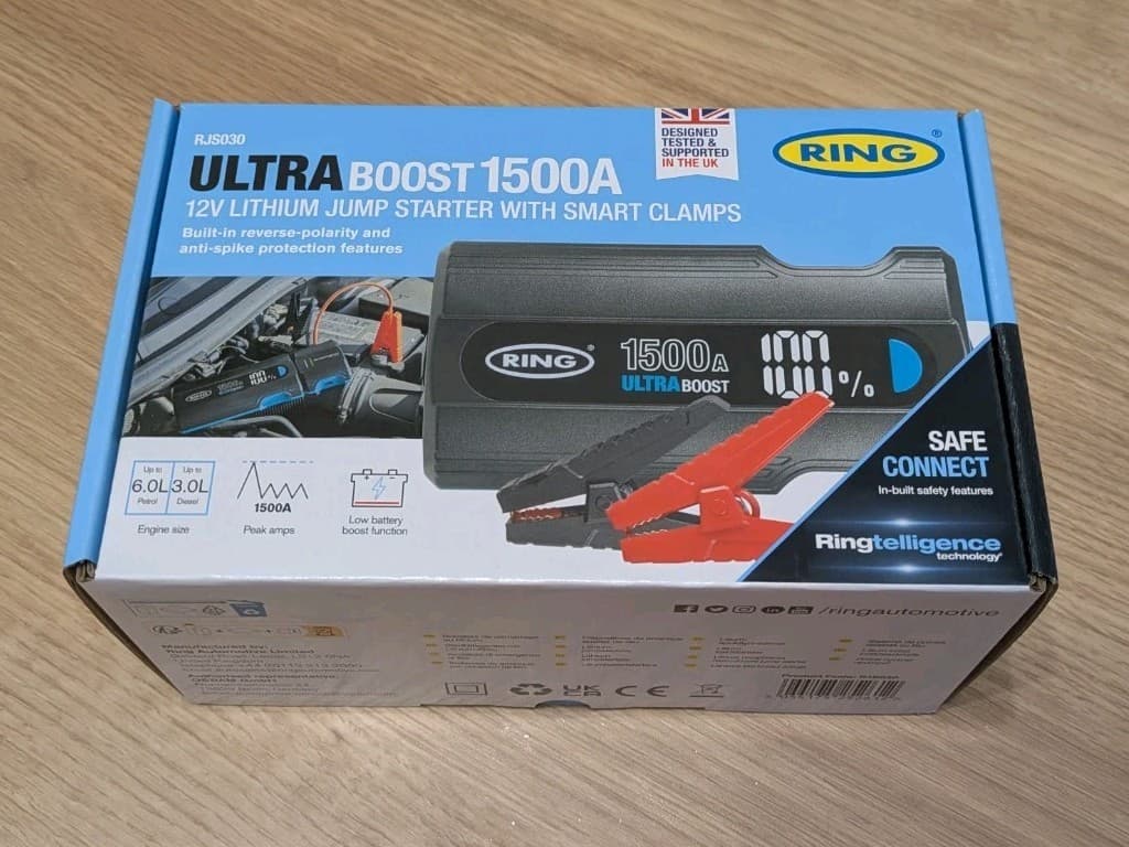 Ring ULTRABOOST 1500 Lithium Car Jump Starter Battery Booster 12v 1500a RJS030
