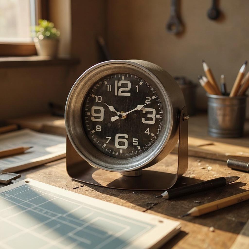 Black Mantel Clock Silent Sweep – Stylish Tabletop Timepiece for Any Room Decor