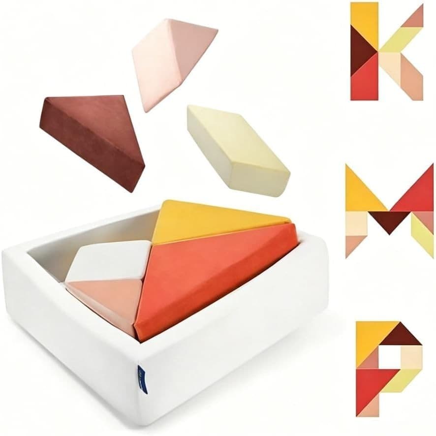 LADIDA Kids Modular Play Sofa Tangram Puzzle Couch Soft Foam Toddler Seat (Dawn)