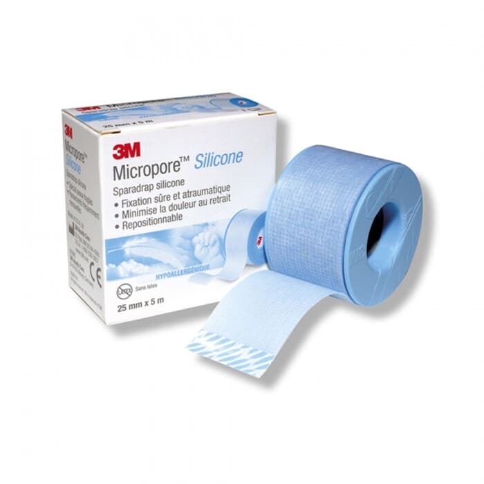 3M Micropore Silicone Adhesive Plaster Tape 2.5cm x 5m x 1