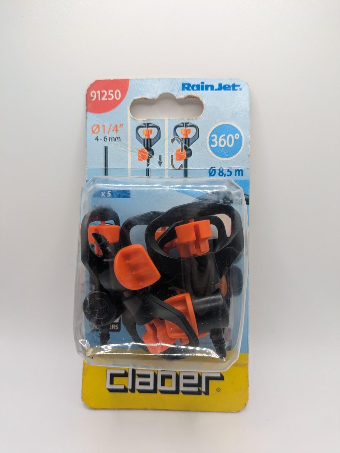 Claber RainJet 91250 1/4"" Adjustable Drip Irrigation Sprayers 360° (5 Pack)