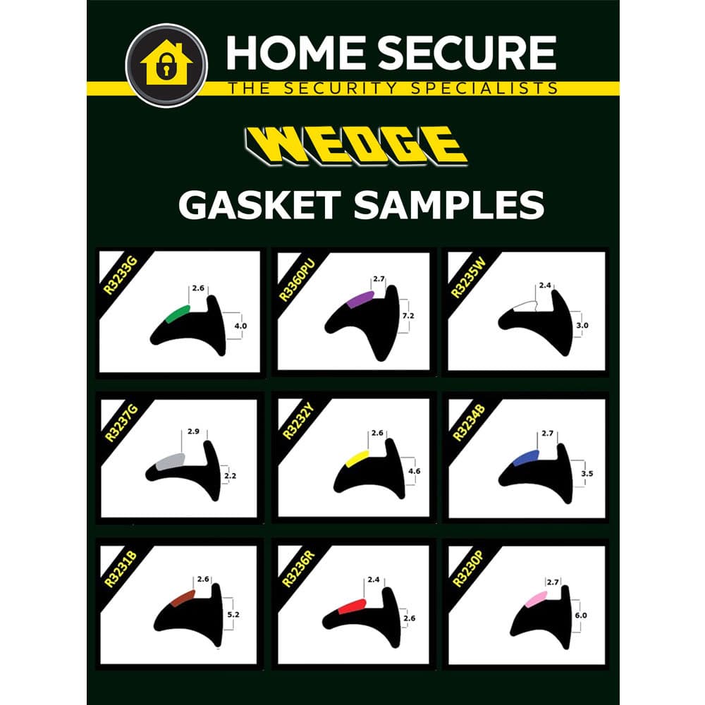 Wedge Gasket - Rubber Door And Window Wedge Seal Black uPVC Gasket Sample Pack