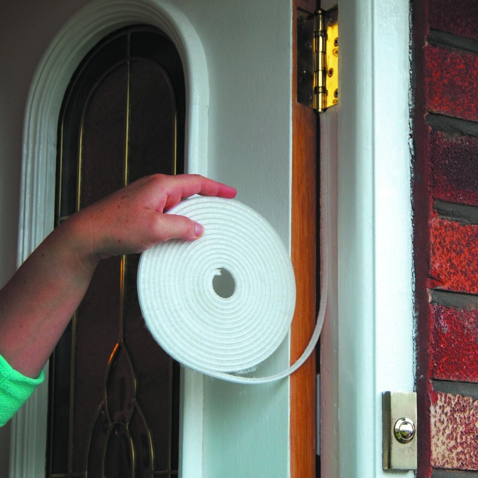 White Brush Pile Tape Draught Excluder Self Adhesive Weather Strip 5m Stormguard