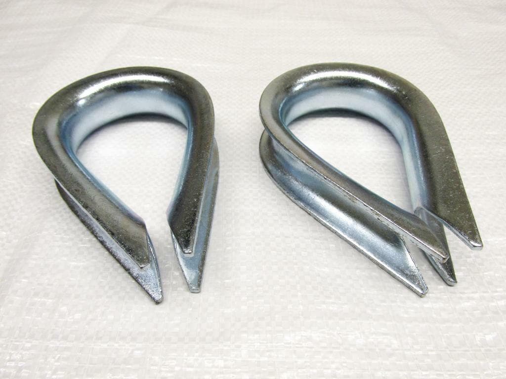32MM Wire Rope Thimbles x2 - Galvanised Steel Commercial Loop