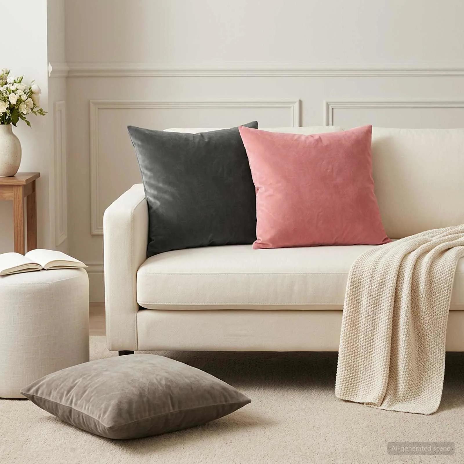 Cushion Cover 6 pcs HEERLEN Pink 50 x 50 cm Velvet vidaXL