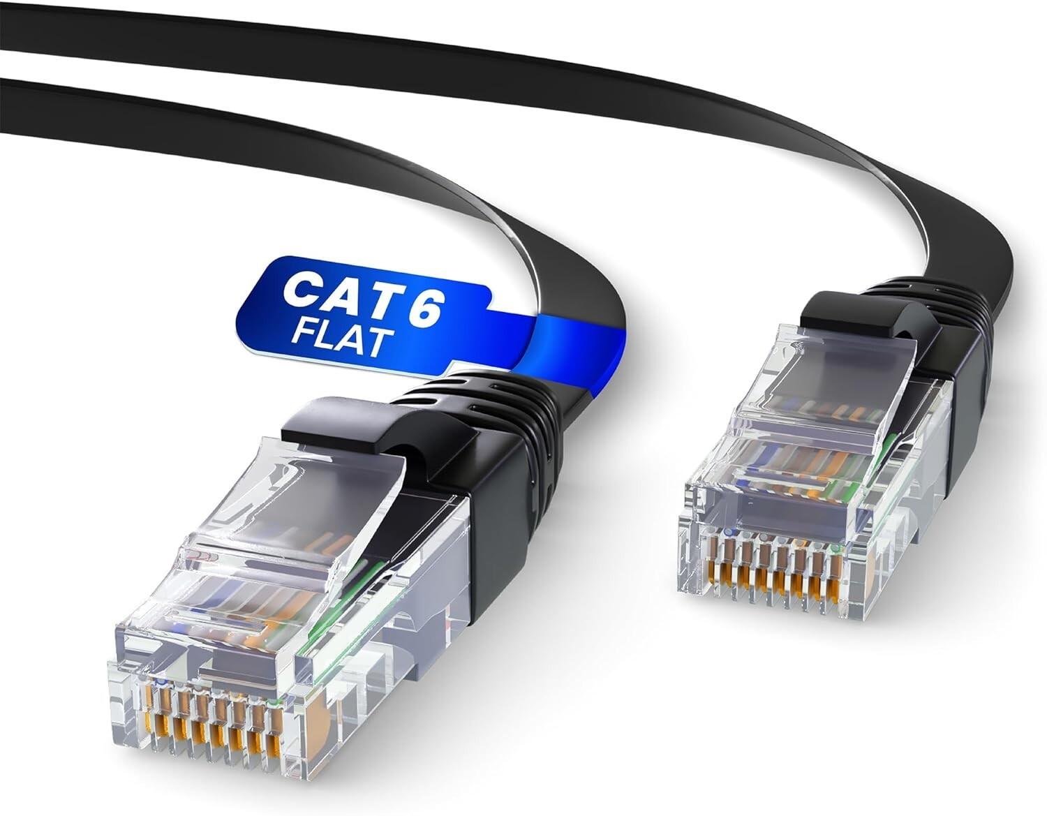 10 Metre Long CAT6 Ethernet Network Cable Internet Gigabit Patch LAN Lead Black