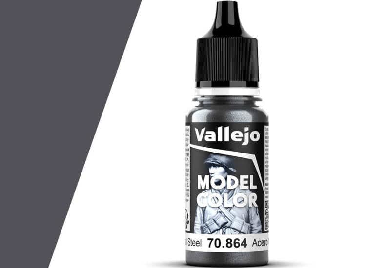Vallejo 864 18ml Model Color - Natural Steel (Metallic) (197)