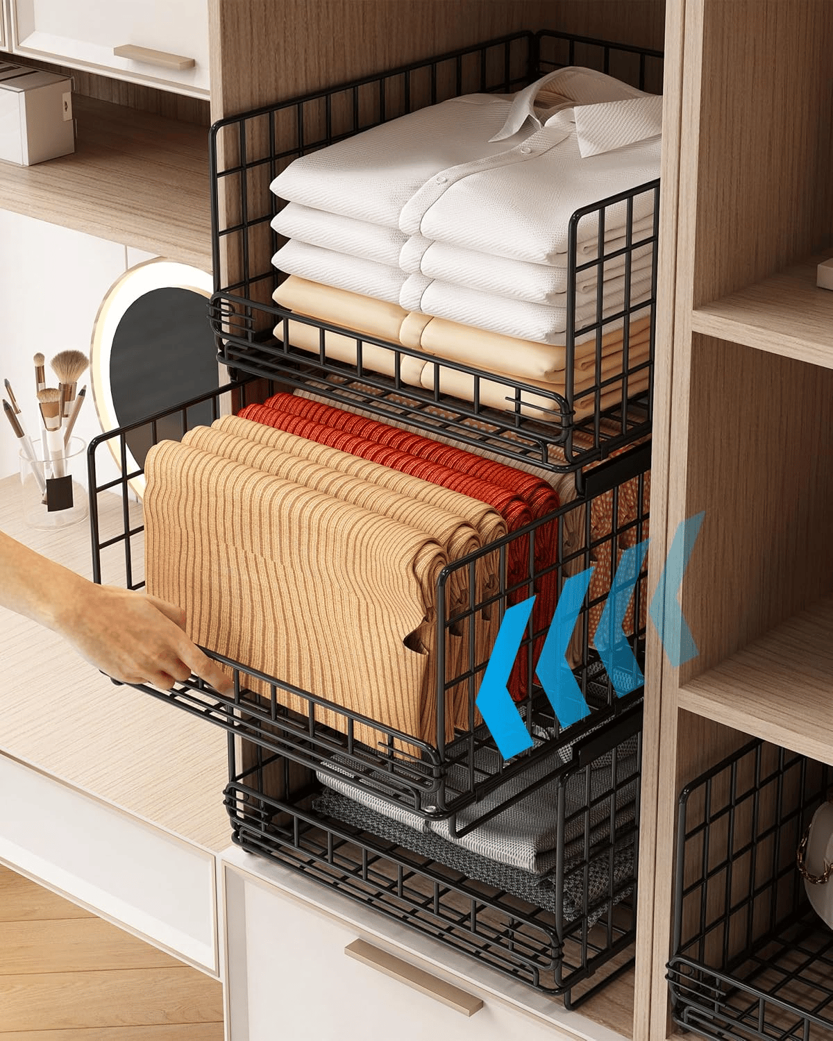 UMDONX 3 Pack Pull out Wardrobe Storage Organiser Drawer (new without box)