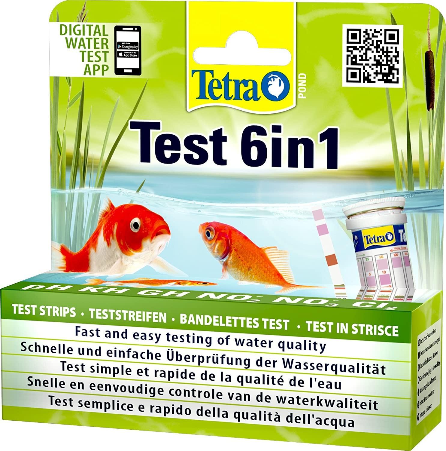 Tetra Pond Quick Water Test Kit 6 In1 pH N02 Nitrite NO3 Nitrate KH GH CL2 12/26