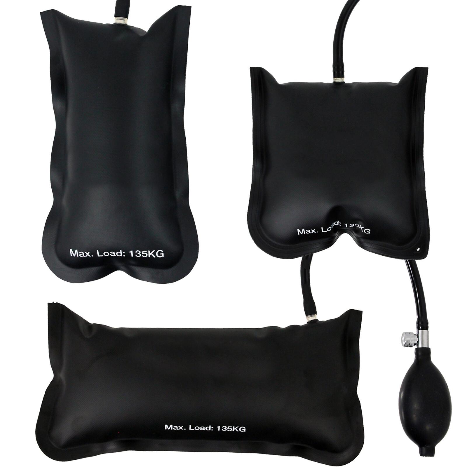 Inflatable Air Wedge Set Shim Lifting Levelling Pump Bag Tool Home Car 135kg x 3