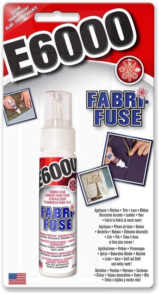 E6000 FABRI-FUSE GLUE ADHESIVE FOR FABRIC APPLIQUES PATCHES TRIM FELT + MORE