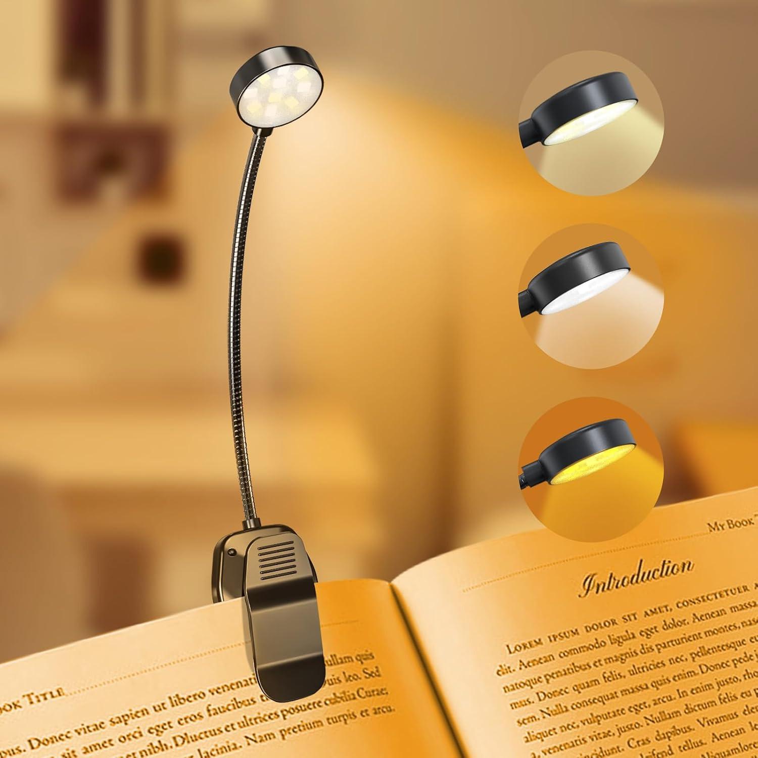 Rechargeable Book Reading Light Lamp, LED Book Light for Reading in Bed - Eye Ca